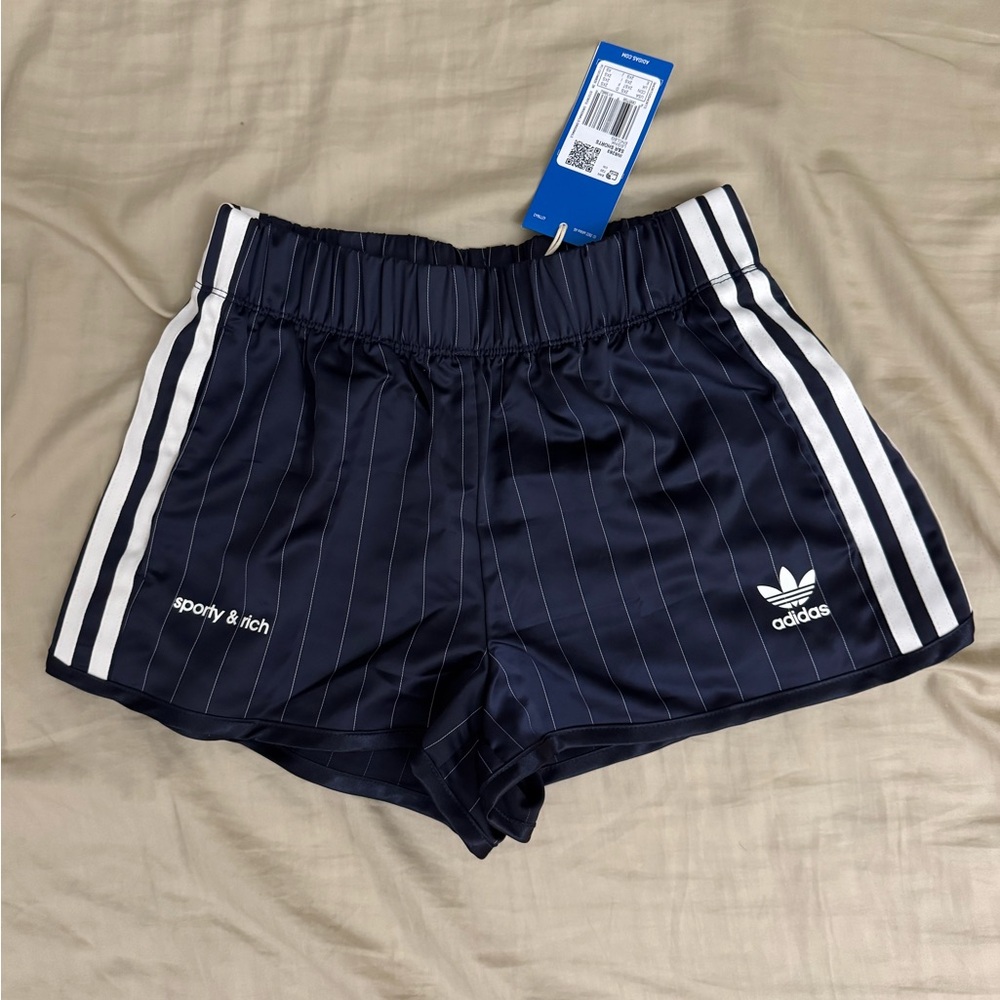 Sporty Rich Adidas striped shorts. Size XXS
